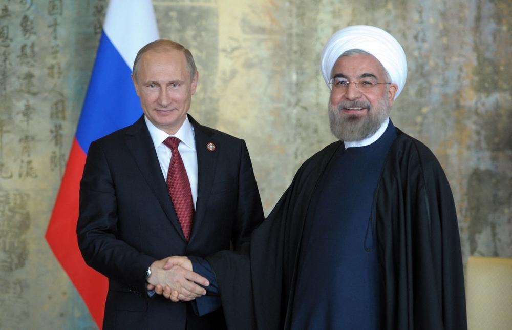  Former President of Iran Hassan Rouhani with Vladimir Putin